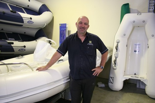 Owner of Captain Nemo’s, Roger Braun, is comfortable and confident with the Zodiac brand. © Jeni Bone